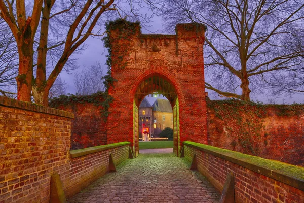 Entrada Para Castelo Medieval Moated Krefeld Linn Alemanha — Fotografia de Stock