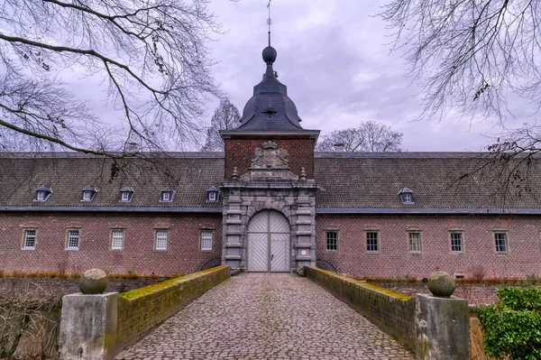 Puerta Entrada Castillo Histórico Amarrado Angermund Alemania —  Fotos de Stock