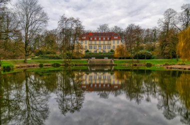 Historical bath building and public park in Muelheim Raffelberg