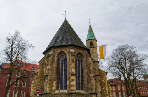 Piccola Vecchia Chiesa Nel Centro Storico Muenster Vestfalia — Foto Stock