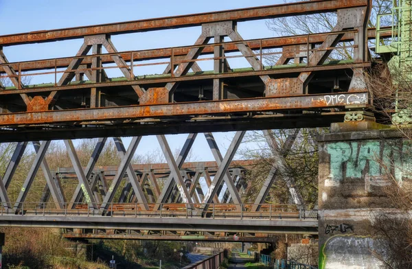 Reihe Von Rahmenbrücken Bei Mülheim Der Ruhr — Stockfoto