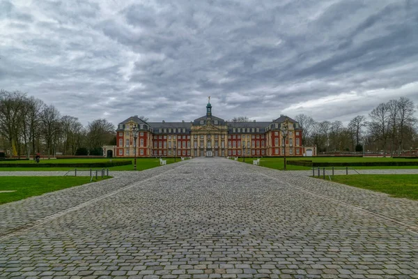 Historisch Barok Kasteel Een Park Muenster Westfalen — Stockfoto