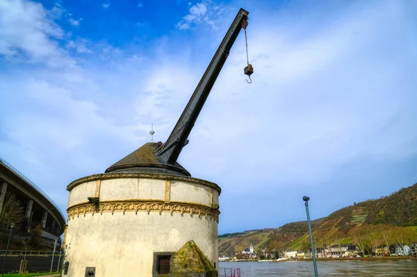 Historisches Kranich Denkmal Rhein Andernach — Stockfoto