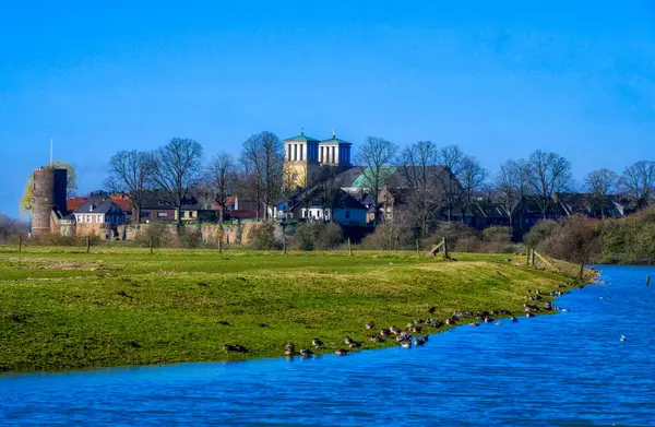 Rees Rhine Németországban Régi Rajna Kar — Stock Fotó