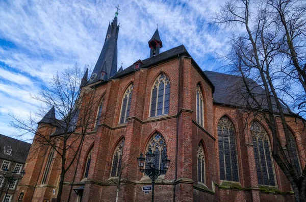 Oude Bakstenen Kerk Het Historische Centrum Van Düsseldorf Duitsland — Stockfoto