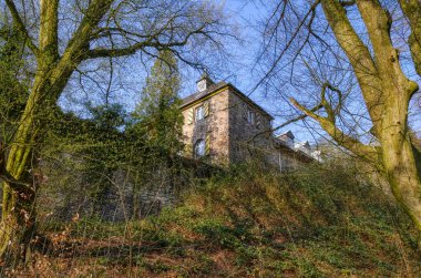 Almanya 'da Essen Horst ormanındaki ortaçağ şatosu