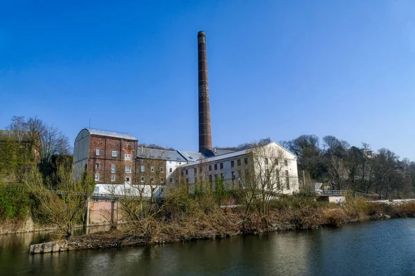 Central Hidroeléctrica Histórica Junto Río Ruhr Essen Horst — Foto de Stock
