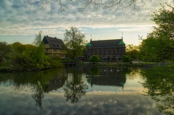 Park Zacumowany Zamek Gladbeck Niemczech — Zdjęcie stockowe