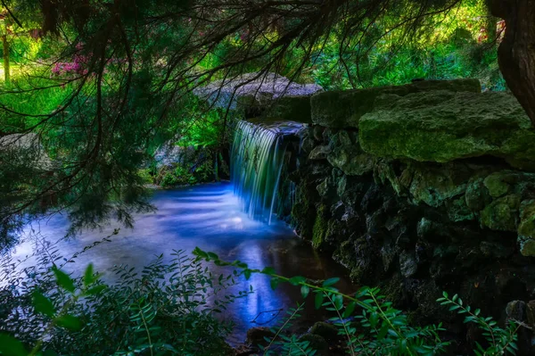 Small Waterfall Park Leverkusen Germany — Stock Photo, Image