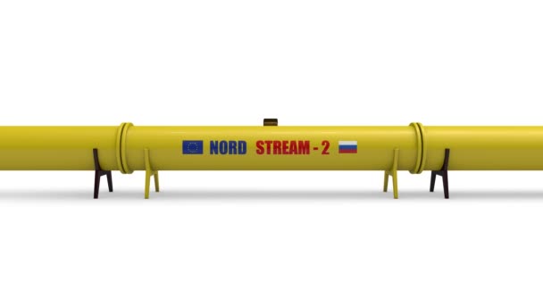ロシアからヨーロッパ Eec諸国へのガス輸送のためのパイプラインの3Dアニメーション および金属のテキスト でガスパイプラインの破壊 経済とガス戦争のアイデア — ストック動画