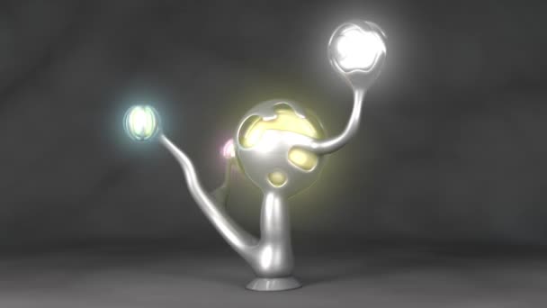 Animation Lamp Form Abstract Tree Futuristic Design Several Shining Spheres  — Stock Video © Tschub #329849436