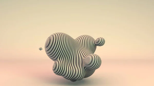3d renderowanie białych, unikalnych abstrakcyjnych kształtów, sferyczne elastyczne kształty oddzielone płaskimi segmentami składającymi się z oddzielnych elementów płaskich. Abstrakcyjna kompozycja dla wygaszaczy ekranu i pulpitu. — Zdjęcie stockowe