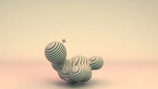 3D rendering of white, unique abstract shapes, spherical flexible shapes separated by flat segments consisting of separate flat elements. Abstract composition for screensavers and desktop. — 스톡 사진