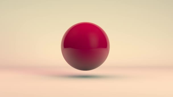 抽象的な断片から形成された黄色のボールに成長する赤いボールの3Dアニメーション 抽象的な背景の4Kアニメーション — ストック動画