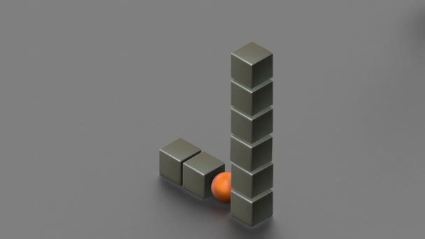 3D动画组装一个不可能的立方体形状 — 图库视频影像
