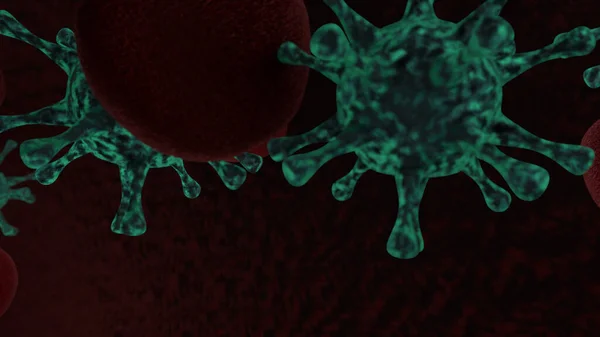 Rendering Sfondo Medico Globuli Rossi Virus Verdi Illustrazione Manifesti Medici — Foto Stock