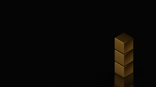 Rendering Golden Financial Pyramid — Stock Video