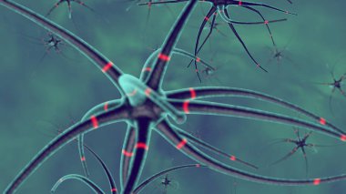Uzun dokunaçlı korkutucu bir virüsün 3 boyutlu görüntüsü. Coronavirus, insan hayatı için bir tehdit. Tıp kitapları ve öğretim materyalleri için illüstrasyon. Arkaplan resmi, uzaydaki mikroorganizmalar.