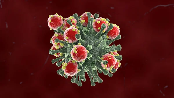 Återgivning Flera Röda Antikroppar Som Angriper Coronavirus Tanken Immunförsvaret Illustration — Stockfoto