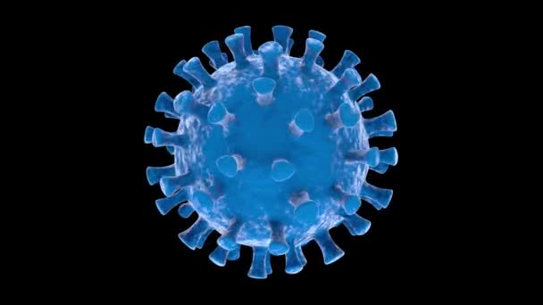 Animație Microorganismelor Virusului Albastru Animație Coronavirus Canal Alfa — Videoclip de stoc
