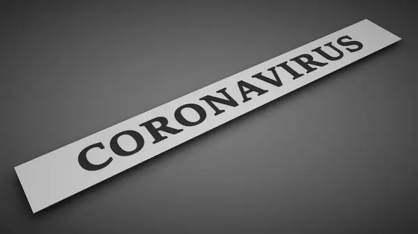 Renderização Inscrição Informando Sobre Perigo Coronavírus Coronavírus Lettering Uma Fita — Fotografia de Stock
