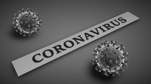 Coronavirus Veszélyéről Tájékoztató Felirat Megjelenítése Egy Felirat Egy Fehér Szalagon — Stock Fotó