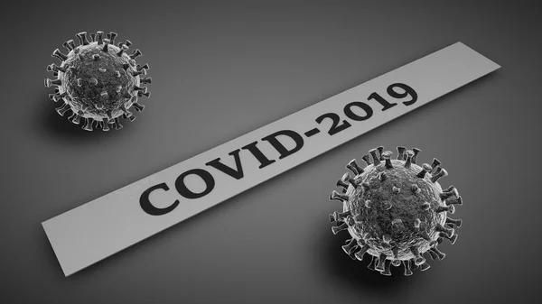 Vykreslení Nápisu Informujícího Nebezpečí Vzniku Koronaviru Covid 2019 Nápis Bílé — Stock fotografie