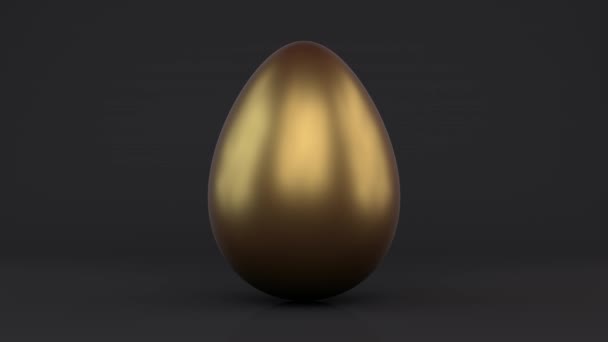 Animation Ενός Χρυσού Αυγού Που Εκκόλαψε Έναν Πράσινο Μονόφθαλμο Ιδέα — Αρχείο Βίντεο
