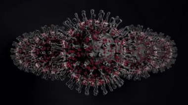 Çin 'den gelen Coronavirus istilasının 3 boyutlu animasyonu, covid-19. Ordu bir kama halinde ilerliyor. Tıbbi kompozisyonlar için 4K animasyon. Sonsuz oynatma ile üç boyutlu kusursuz canlandırma.