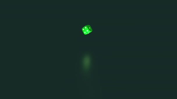 Animation Falling Green Dice Become Transparent Contain Bacteria Covid Virus — Stock Video