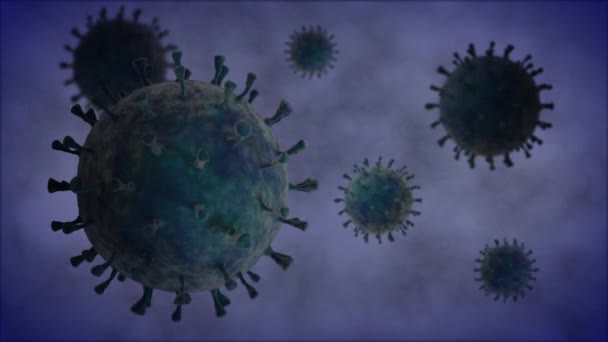 Animatie Van Bacteriologische Achtergrond Een Verscheidenheid Aan Covid Virussen Animatie — Stockvideo