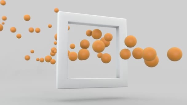 Toplardan Oluşan Bir Akımın Boyutlu Soyut Animasyonu Küreler Beyaz Bir — Stok video