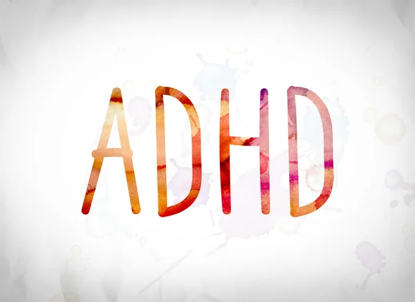 水彩の単語の Adhd のコンセプト アート — ストック写真