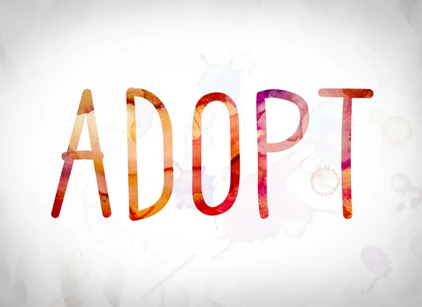 Adopt Concept Watercolor Word Art — Stock Photo, Image