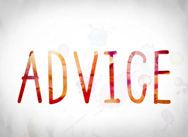 Advice Concept Watercolor Word Art — Stock Photo, Image