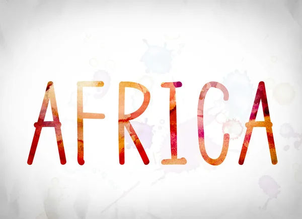 Afrika Konzept Aquarell Wort Kunst — Stockfoto