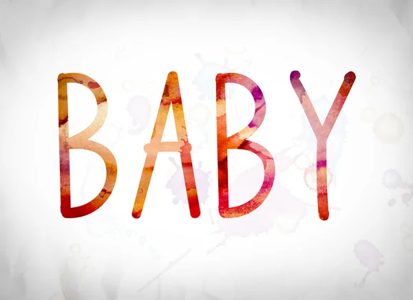 Baby Concept Watercolor Word Art — Stock Photo, Image