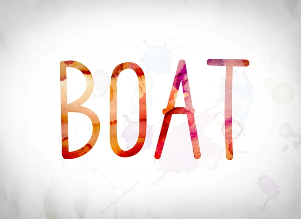 Båten begreppet akvarell ordet konst — Stockfoto