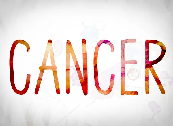 Concetto Cancro Acquerello Word Art — Foto Stock