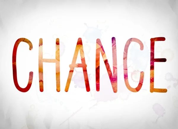 Conceito de Chance Watercolor Word Art — Fotografia de Stock