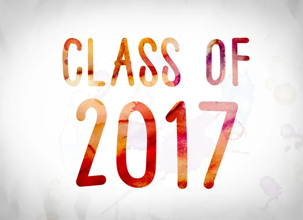 Class of 2017 Concept Watercolor Word Art — Stock Photo, Image