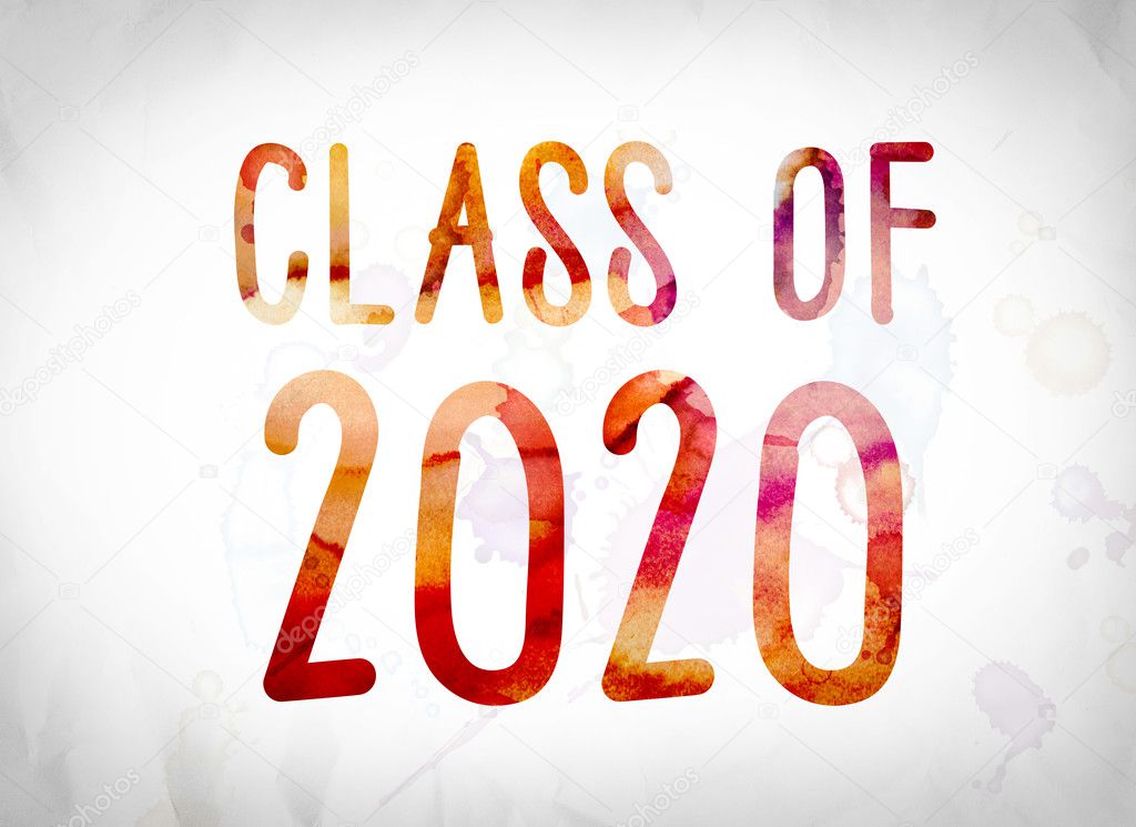 Class of 2020 Concept Watercolor Word Art