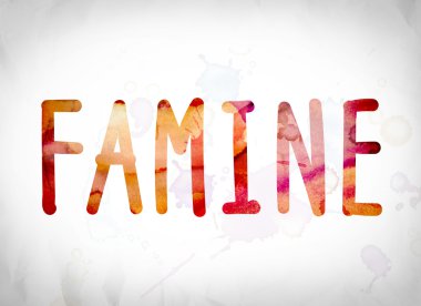 Kıtlık kavramı suluboya Word Art