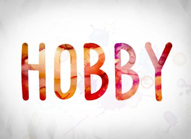 Hobi kavramı suluboya Word Art