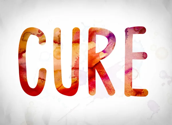 Cure Concept Watercolor Word Art — Stock Photo, Image