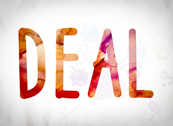 Deal Concept Watercolor Word Art — Stock Photo, Image