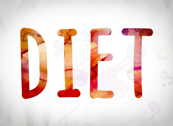 Concetto di dieta Acquerello Word Art — Foto Stock