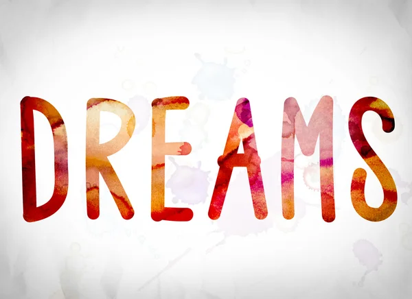 Álmok koncepció akvarell Word Art — Stock Fotó