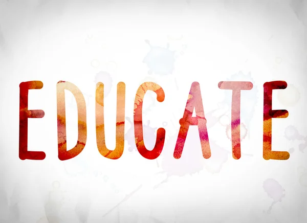 Educate Concept Watercolor Word Art — Stock Photo, Image