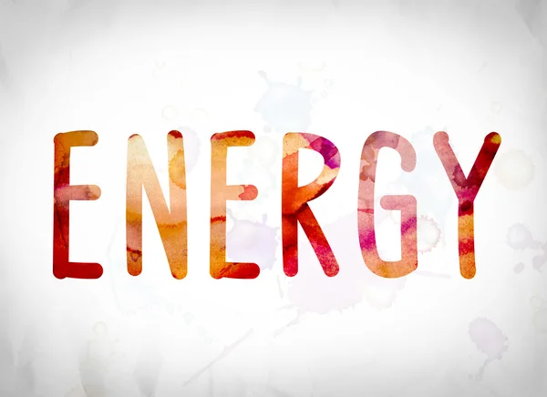 Concepto de energía Acuarela Word Art — Foto de Stock